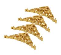 Toyvian 4 Pièces Appliqués Murales en Bois Sculpté la Main pour Décoration Murale et Plafond, Style Européen Élégant, Facile à Installer, Dimensions 17x17x1,7 Cm, Or
