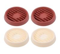 Toyvian 4 Pièces Assiette pour Pot de Fleurs en Résine, Grosse Taille | Beige et Rouge Brique, Soucoupe Ronde pour Succulentes, Base Respirante, Usage Jardinage