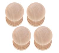 Toyvian 4 Pièces Balustres en Bois Naturel Non Peint pour Décoration Intérieure, Style Européen Élégant, Structure Petite Colonne Romaine Détails de Gourde, Sécurité Ajoutée