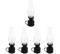 Toyvian 5 Pièces Lampe à Pétrole LED Rétro de Table Décorative pour | Pp Noir, Nettoyage Facile et Toucher Confortable, Éclairage D’urgence Sûr, Cuisine et Décoration de Table