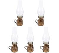 Toyvian 5 Pièces Lampe à Pétrole LED Rétro, Décoration de Table Sûre | Pp, Forme de Lampe à Kérosène, Nettoyage Facile, Éclairage D’urgence, Usage Intérieur