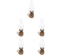 Toyvian 5 Pièces Lampe à Pétrole Rétro LED de Table, Forme Kérosène, | Pp, Entretien Facile et Toucher Confortable, Éclairage D'urgence, la Cuisine et Salon, Décoration Intérieure