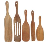 Toyvian 5 Pièces Spatule à Pizza en Bois Marron Solide, Facile à Nettoyer, Cuisson Préparation des Aliments Chauds Cuisine