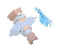Toyvian 50 Boîtes à Dragées Ours Pliables en Papier Bleu Ruban Fin 0,3 Mm, Coffret Présent Bébé 1 An pour Fête D'anniversaire, Shower et Souvenirs Bébé