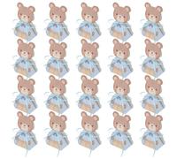 Toyvian 50 Boîtes à Dragées Pliables en Papier Bleu Ours, Coffret Présent Bébé 1 An, Petite Boîte Anniversaire Shower, Décorations Fête et Friandises, 50 Pièces