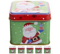Toyvian 6 Pièces Boîte à Biscuits de Noël en Fer, Coffret Présent pour | Motifs Thème Noël, Usage Rangement et Emballage, Petit Format Carré, pour Armoire et Fêtes