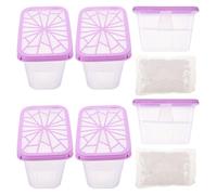 Toyvian 6 Pièces Boîte Absorbeur D'humidité en Plastique avec Recharge de Billes Déshumidificatrices, Absorption Rapide Vêtements, pour Armoires et Changements Saisonniers