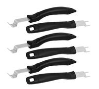 Toyvian 6 Pièces Lève-Grille de Barbecue, Lève-Grille de Cuisson en Acier Inoxydable et Nylon, Noir, Léger, Multifonction, pour Grillades en Extérieur et Voyages