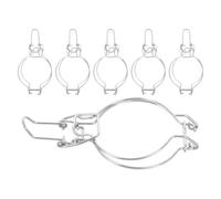 Toyvian 6 Pièces Pince de Fermeture Argenté pour Bocaux Mason en Acier | Conservation Alimentaire, Fermeture Hermétique, Remplacement Facile, Organisation la Cuisine, Usage Large Ouverture