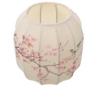 Toyvian Abat-jour Compatible E27 en Tissu Ovale Motifs Peints Main Facile à Remplacer Style Vintage et Moderne pour Tables de Restaurant ou Chambre