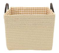 Toyvian Bac de Rangement Tressé Beige 35x26x30cm avec Poignées | Organiseur Léger en Pp, pour Vêtements et Literie, Usage Étagères ou Pièce, Format Grand