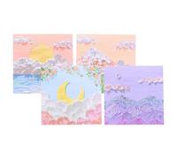 Toyvian Blocs-notes Auto-adhésifs Japonerie Minimalistes, 4 Styles Papier | Adhérence Forte, Réutilisables et Polyvalents, Écriture Fluide, Lot Pratique pour Notes, Messages et Cours