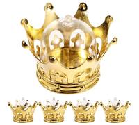 Toyvian Boîte à Bonbons en Plastique Forme de Couronne Dorée Électroplacée, Lot de 12 Pièces, Grosse Capacité, Résistante la Déformation, pour Fêtes et Mariages Élégants
