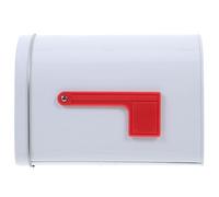 Toyvian Boîte aux Lettres en Tôle Blanche 6.14x4.41x3.70in pour Garçon et Filles Préscolaires et Projets DIY avec Drapeaux en Relief