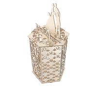 Toyvian Boîte Bois Creuse Hexagonale DIY pour Cartes de Mariage Urne Rustique Polyvalente pour Fêtes et Événements Décoration Naturelle et Fonctionnelle pour Réception