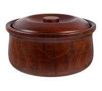 Toyvian Bol à Collations en Bois Léger avec Couvercle, Coupe à Fruits Pratique pour Fruits et Aliments, Maison Magasin, Couleur Café Élégante