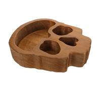 Toyvian Bol en Bois Tête de Crâne pour Halloween, Plateau de Service Polyvalent en Bois, Capacité Modérée pour Snacks et Fruits, pour Fête et Goûter
