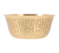 Toyvian Bol Rond en Cuivre Poli Motifs Peints, Petit Bol de Temple sans Bavures, pour Offrande de Riz et Décor Rituel