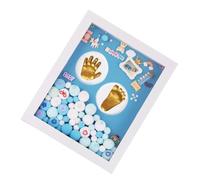 Toyvian Cadre Photo Kit DIY Empreinte de Main de Bébé en Acrylique Or pour Souvenirs de Naissance Garçon, pour Décoration Chambre et Anniversaire