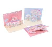 Toyvian Cartes de Vœux D'anniversaire 3d en Carton 3 Pièces Design Créatif et Délicat pour Fête D'anniversaire, Écriture de Messages de Bénédiction