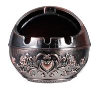 Toyvian Cendrier Créatif en Métal Couvercle Rond Portable pour Salon et Balcon Petit Cendrier de Voyage