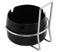 Toyvian Cendrier Gain de Place en Acier Inoxydable Noir Mural Design Contemporain Minimaliste pour Espaces Commerciaux et Extérieurs