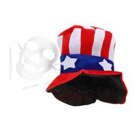 Toyvian Chapeau Américain 4 Juillet Masque Crâne Décoratif en Plastique et Tissu, Facile à Porter pour Fête Nationale ou Cosplay Patriotique