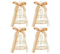 Toyvian Coffret Mariage de Cage à Oiseaux pour Dragées, Boîtes à Bonbons pour Invités, Fer Décoratif Portable, Lot de 4