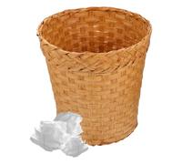 Toyvian Corbeille à Papier en Osier Rotin 13 Litres, Poubelle de Bureau Multifonction Panier de Rangement pour Salon et Bureau Couleur Aléatoire