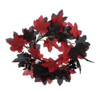Toyvian Couronne d'halloween Décoration Extérieure Suspendue en Tissu Feuilles D'érable Noires Réalistes pour Maison Hantée et Fête d'automne