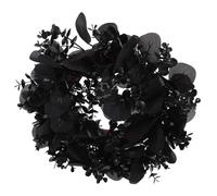 Toyvian Couronne Gothique Noire Thème d'halloween Feuilles en Fleurs de Soie, Décoration Murale Suspendue Réaliste pour Décoration Intérieure