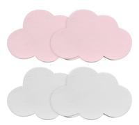 Toyvian Crochets Muraux Décoratifs en Bois Forme Nuage 4 Pcs Blanc et Rose, Patères Murales Adhésives Multifonctionnelles pour Chambre D’garçon et Filles, Porte-manteaux Compacts et Résistants