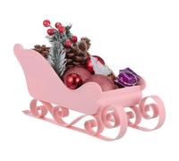 Toyvian Décoration de table en traîneau de Noël, petit rangement de bonbons, décoration de traîneau de Père Noël, bonhomme de neige, traîneau de Noël classique pour la décoration de vacances (rose)