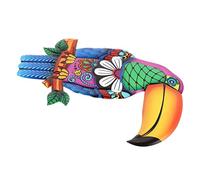 Toyvian Décoration Murale Toucan en Fer Peint la Main, Ornement Artisanal Robuste pour Jardin et Intérieur, Design Réaliste et Élégant
