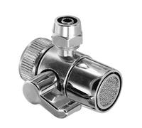 Toyvian Déviateur d'eau d'évier Séparateur de 21.5mm filetage mâle 3/8'' PE cuivre caoutchouc anti-fuite pour salle de bain et maison