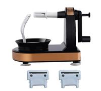 Toyvian Éplucheur multifonctionnel à manivelle pour fruits et légumes en acier inoxydable avec lames de rechange noir, outil de cuisine manuel pour usage domestique