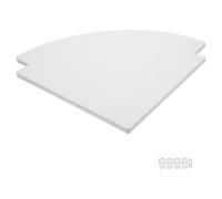 Toyvian Étagère D’Angle Flottante Murale PVC Blanc 2 Pièces | Forme en Éventail, pour Salle de Bain Cuisine, Clous sans Trace Inclus