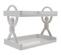 Toyvian Étagère de Rangement Multi-Niveaux Design Moderne et Pratique Blanche en PP, Usage Double Bureau ou Murale pour Cafés et Dortoirs