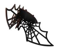 Toyvian Étagère Murale Flottante en Bois de Couleur Noire Forme Chauve-Souris et Toile D'araignée, Étagère D'exposition Décorative pour Décoration Intérieure et Porte-Bougie