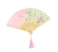 Toyvian Éventail Japonais Pliable En Bambou Avec Motifs Fleurs De Cerisier Léger Compact Pour Femme Et Fille Accessoire Estival Portable