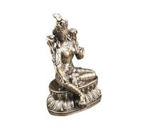 Toyvian Figurine Bouddha en Laiton Or Rétro Fond Plat, Décoration de Bureau Délicate et Stable, Statue Bouddhiste Tara pour Maison et Bureau