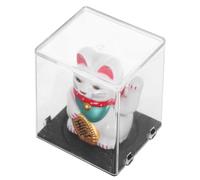 Toyvian Figurine Chat Maneki Neko Énergie Solaire avec Bras Mobile Décoration Feng Shui pour Maison Bureau et Tableau de Bord de Voiture Porte-Chance Japonais