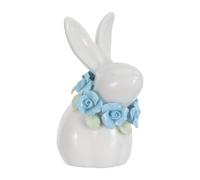 Toyvian Figurine de Lapin pour Décorative Élégante en Céramique Bleue, Ornement Polyvalent Centre de Table pour Salons et Cuisines