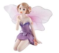 Toyvian Figurine Fée en Résine Pourpre Artisanale, Décoration Intérieure Voiture et Bureau, Statue Fleur Féerique Style Charmant pour Maison et Bureau