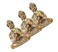 Toyvian Figurines Décoration Intérieure Bouddha Miniatures en Cuivre 3pcs Style Rétro Ornement pour Maison et Bureau Apportant Fortune