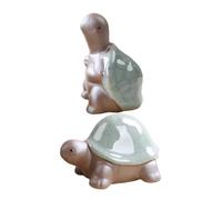 Toyvian Figurines Décoratives Doudou Tortue en Céramique Grise, Lot de 2 Pièces Apparence Réaliste, Décoration Maison Zen et Accessoires Thé Originaux