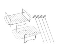 Toyvian Grille de Cuisson Double Couche en Acier Inoxydable, Support Vapeur pour Air Fryer, Accessoires Cuisine pour Rôtissage et Cuisson au Four