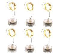 Toyvian Guirlande Lumineuse LED Étanche 6 Pièces de Fleur de Prunier Fil en Cuivre, 20 Led, Alimentation par 2 Piles Bouton, Décoration pour Fêtes Nocturnes