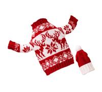 Toyvian Housse de Bouteille de Vin de Noël Décorative en Polyester Rouge Motif Cerf, Manchon Extensible pour Bouteilles Standard, Accessoire Festif pour Décoration de Table et Fête