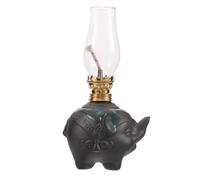 Toyvian Lampe à Huile Décorative Vintage en Céramique Éléphant Mèche Rotative Manuelle, Lampe de Chevet Élégante pour Décoration Intérieure et Ambiance Familiale